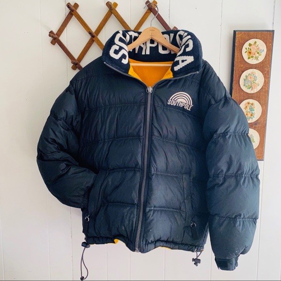 South Pole Vintage Reversible Down Puffer Coat - Picture 2 of 8